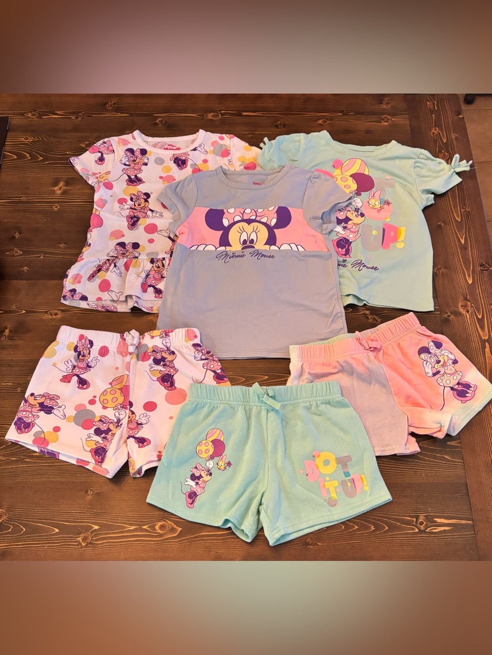 Disney Girls' Minnie Mouse Pastel Matching Sets- Pink, Lavender & Mint
